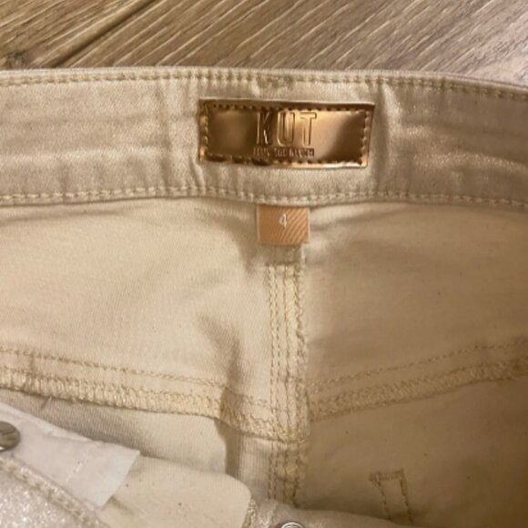 Kut From The Kloth Champagne Coated High Rise Charlize Cigarette Leg Jeans - Picture 3 of 8